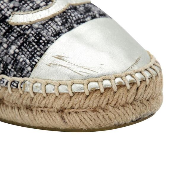 Chanel Metallic Tweed Espadrilles 40 Monogram 2018 Cc Flats CC-S0207P-C024 - Picture 8 of 12